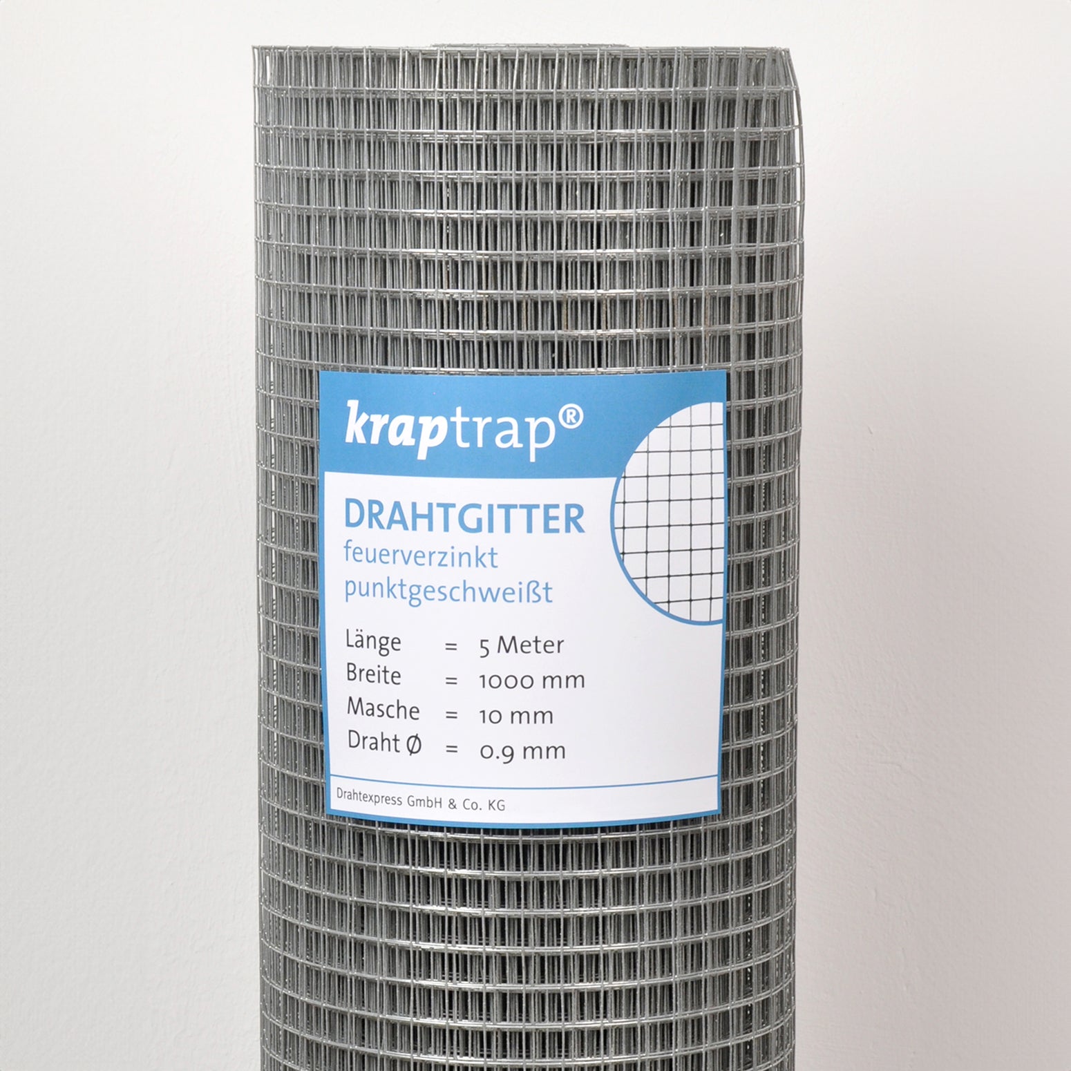 Kraptrap® feuerverzinktes Drahtgitter 10,6 x 10,6 mm mit 0,9 mm Stärke