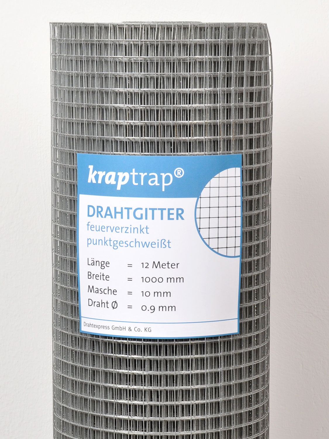 Kraptrap® feuerverzinktes Drahtgitter 10,6 x 10,6 mm mit 0,9 mm Stärke