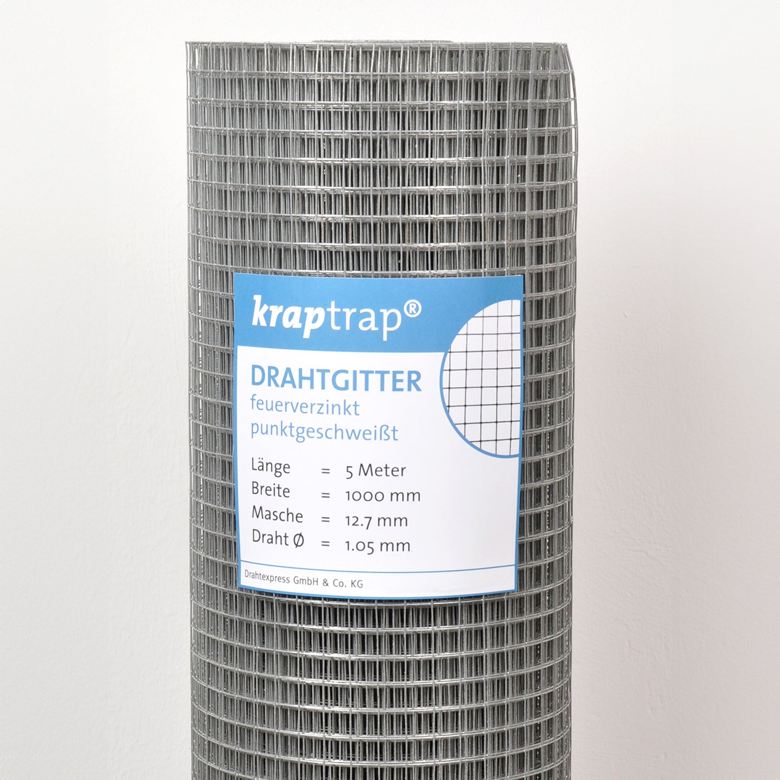 Kraptrap® feuerverzinktes Drahtgitter 12,7 x 12,7 mm mit 1,05 mm Stärke