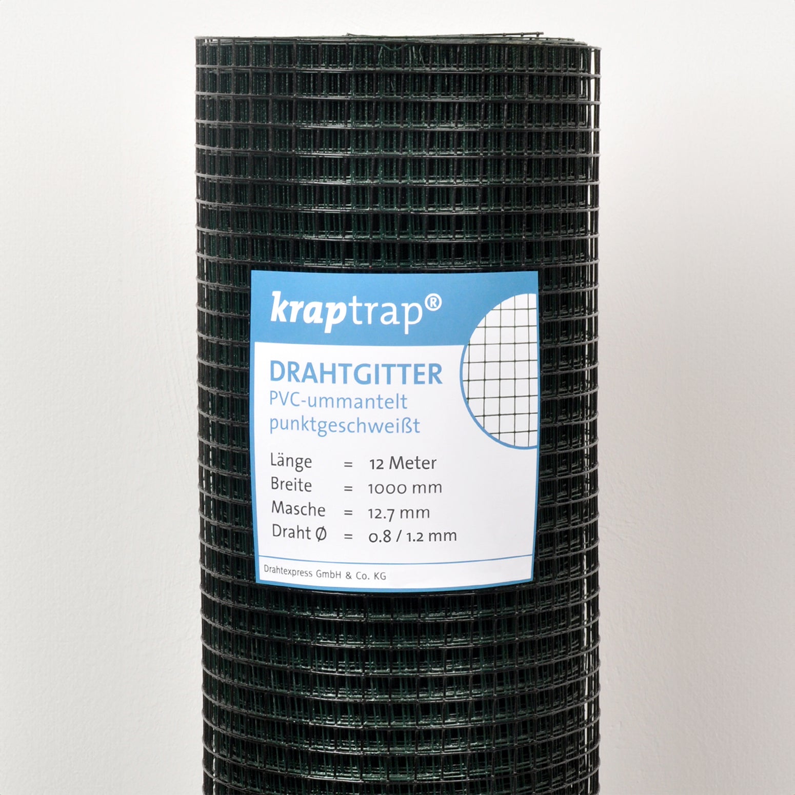 Kraptrap® schwarzes, feuerverzinktes Drahtgitter 12,7 x 12,7 mm mit 1,1 mm Gesamtstärke