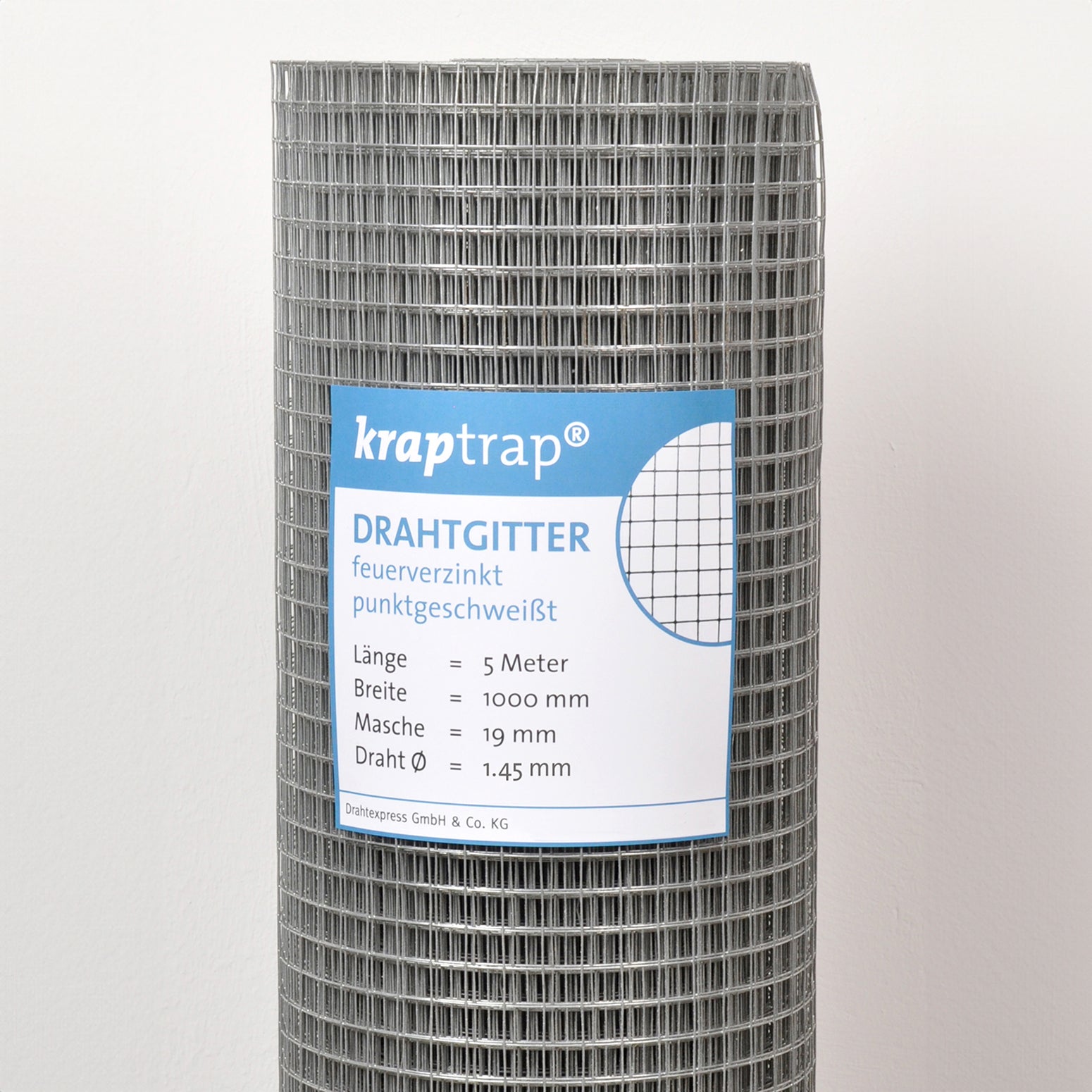 Kraptrap® Volierendraht Drahtgitter 19 mm Masche, 100 cm breit, 1,45mm Stärke