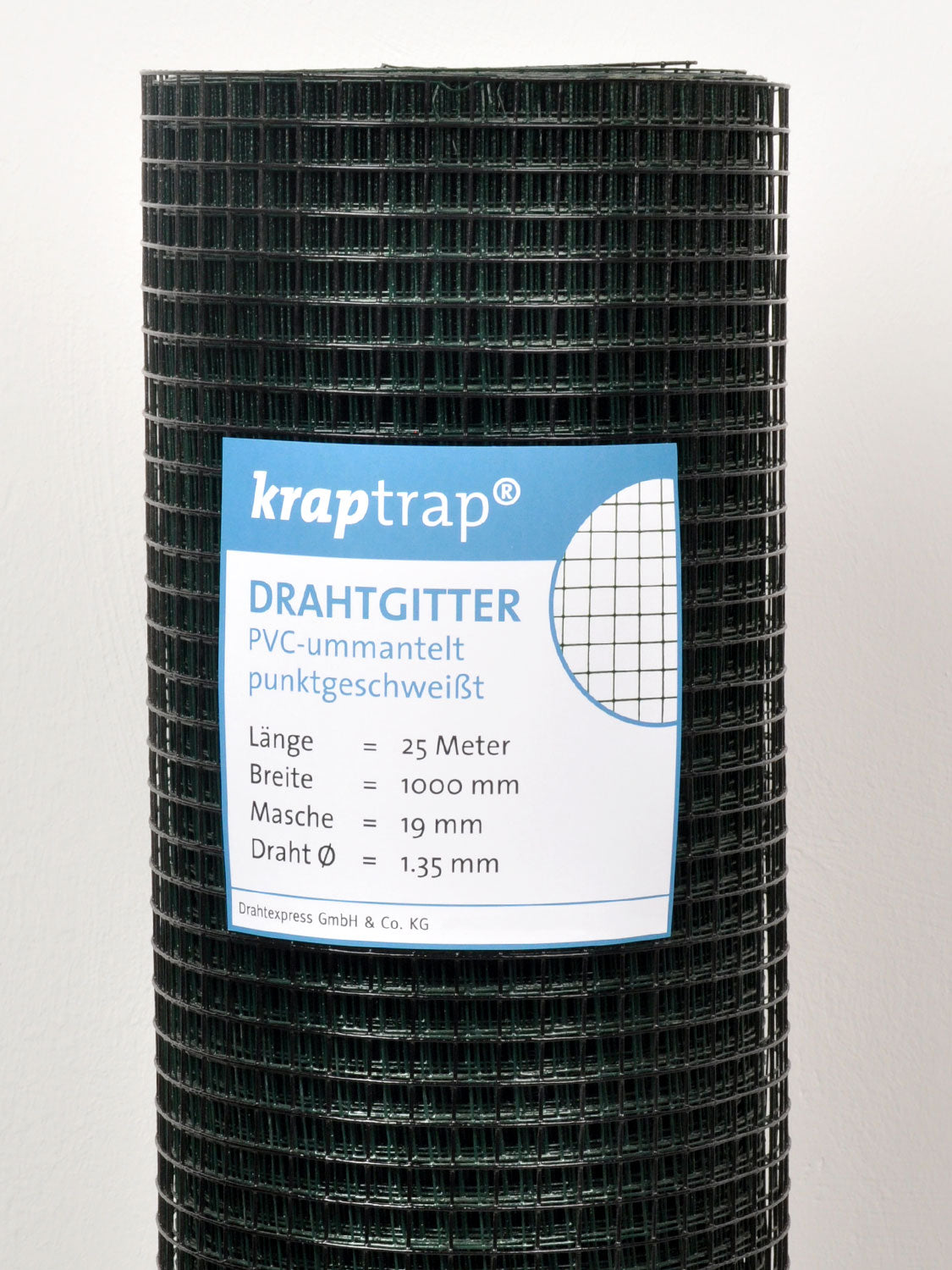 Kraptrap® schwarzes, feuerverzinktes Drahtgitter 19 x 19 mm mit 1,0 mm Stärke
