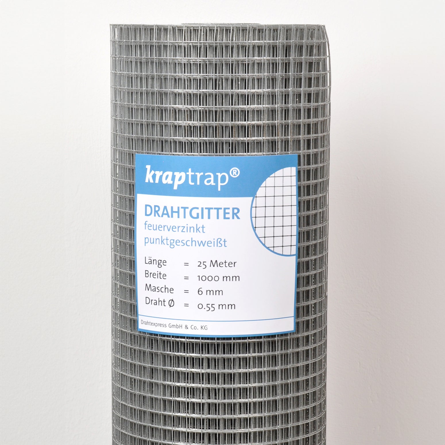KrapTrap® feuerverzinktes Drahtgitter 6x6 mm mit 0,55 mm Stärke