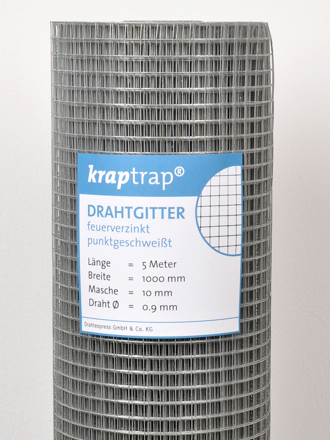 Kraptrap® Volierendraht Drahtgitter 10,6 mm Masche, 100 cm breit, 0,9mm Drahtstärke