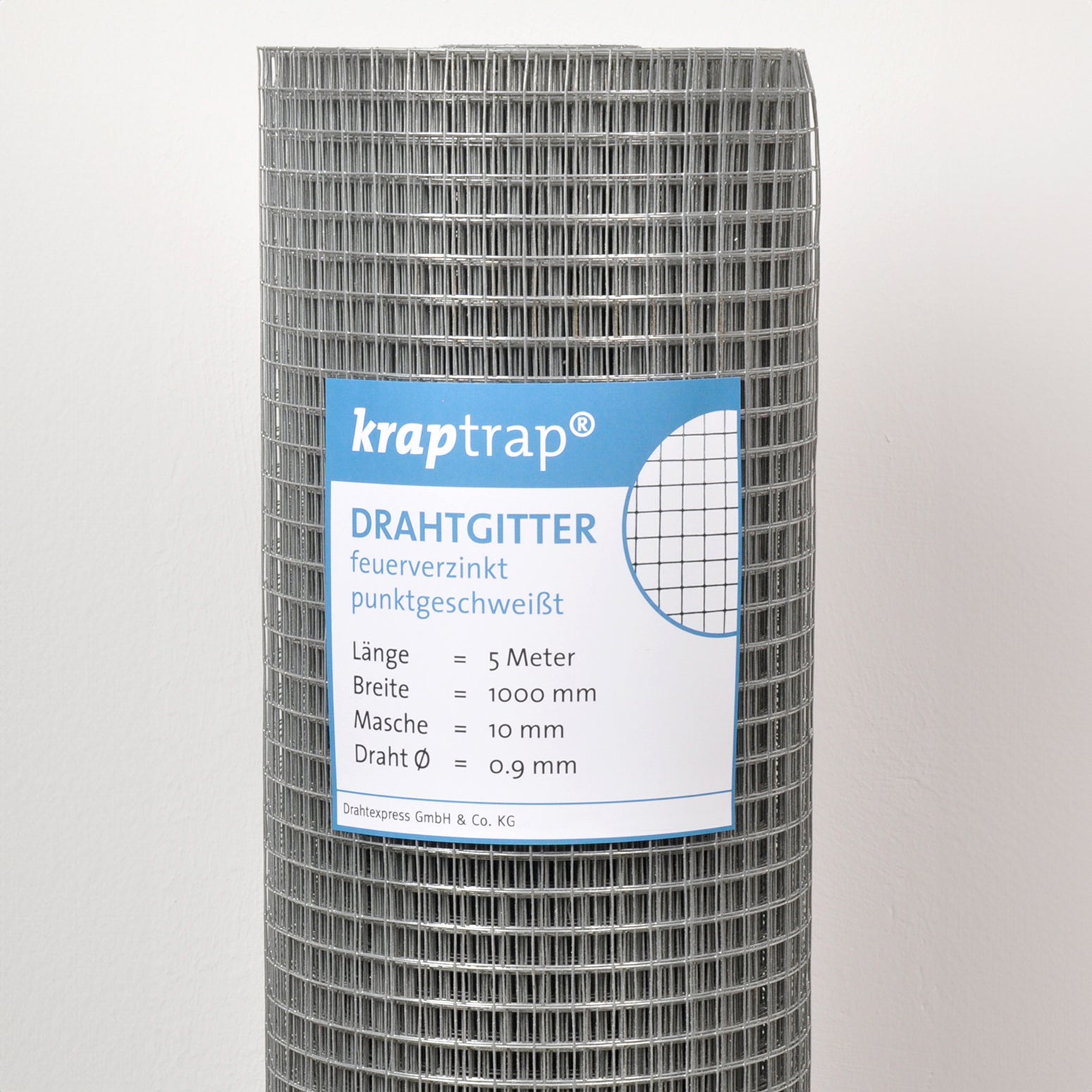 Kraptrap® Volierendraht Drahtgitter 10,6 mm Masche, 100 cm breit, 0,9mm Drahtstärke