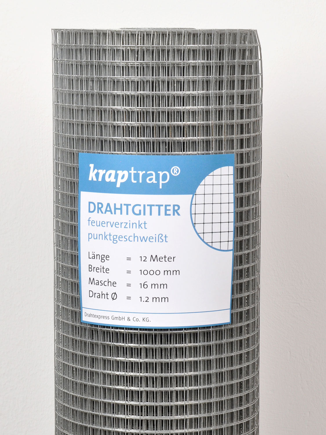 Kraptrap® Volierendraht Drahtgitter 16 mm Masche, 100 cm breit, 1,2mm Drahtstärke