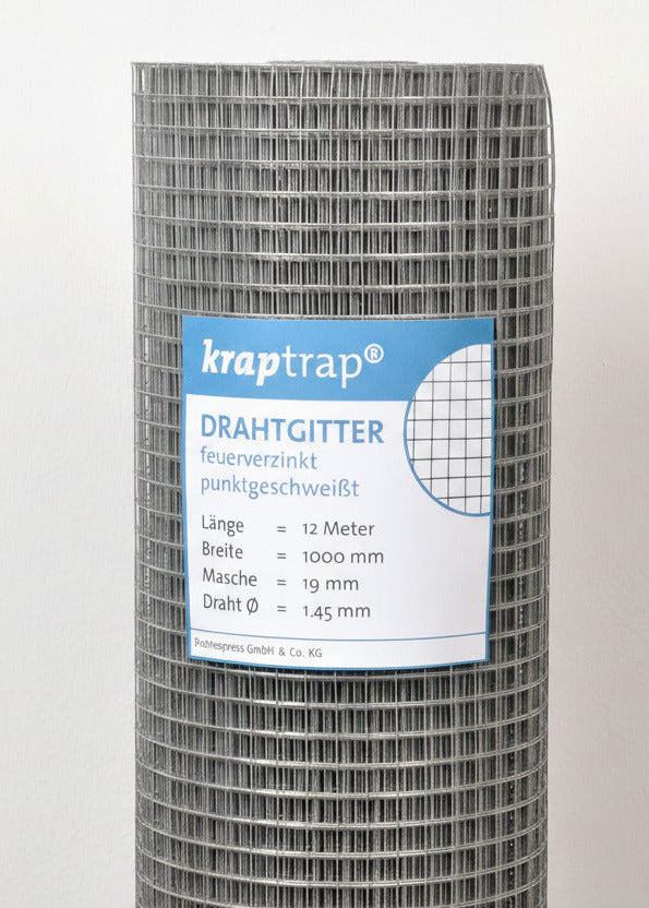 Kraptrap® feuerverzinktes Drahtgitter 19 x 19 mm mit 1,45 mm Stärke