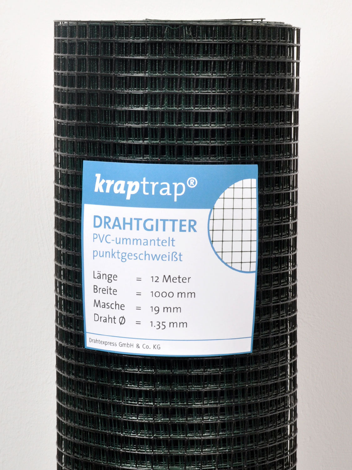 Kraptrap® schwarzes, feuerverzinktes Drahtgitter 19 x 19 mm mit 1,0 mm Stärke