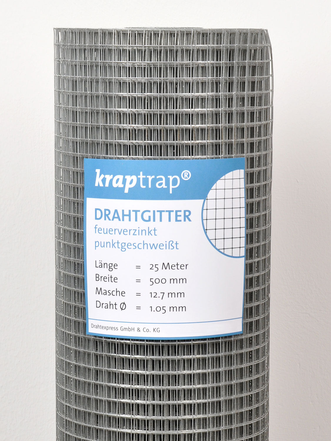 KrapTrap® Volierendraht Drahtgitter 12,7 mm Masche, 50 cm breit, 1,05mm Drahtstärke